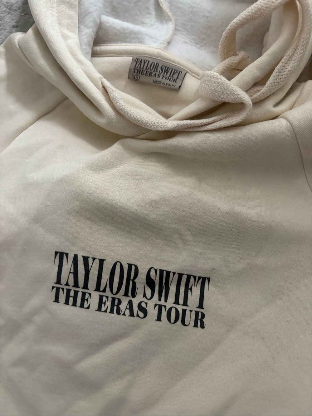 Taylor Swift Cream hoodie with Black Tour Logo